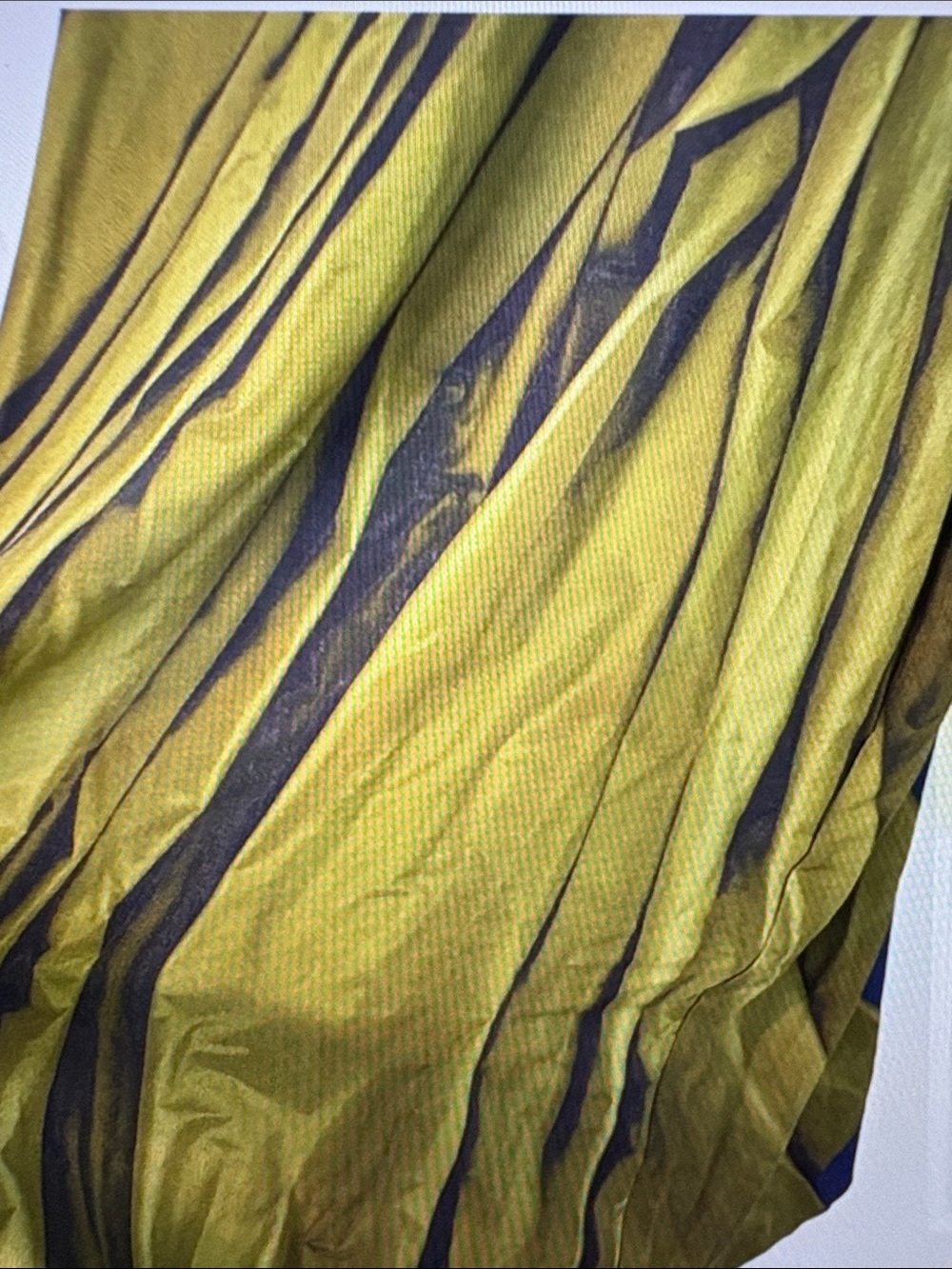 Dries Van Noten NWOT Navy Dress with Olive Artistic Print - Picture 7 of 12